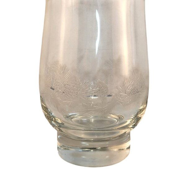 Libbey Frosted Pine Cone Gold Rim Holiday Glasses 2 Pc Arby’s Christmas Drinkwar - Picture 9 of 10